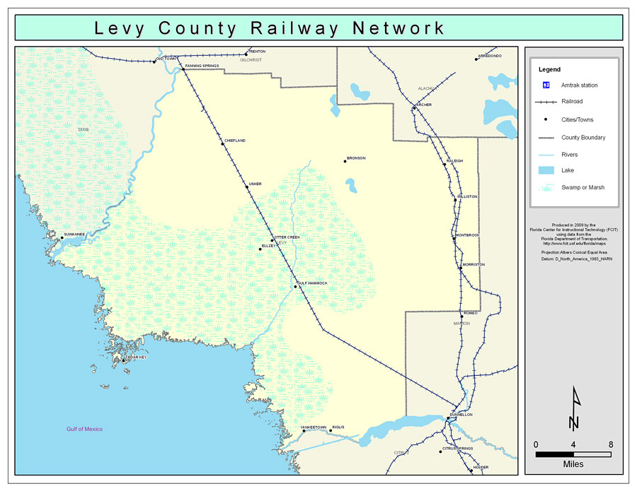 Levy County Railway Network- Color