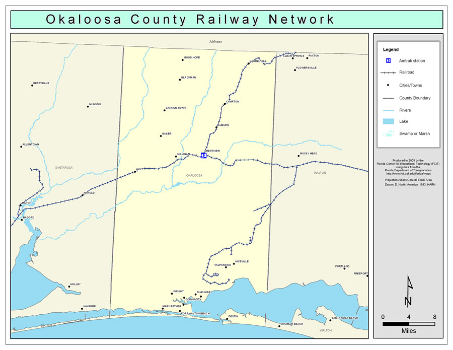Okaloosa County Railway Network- Color