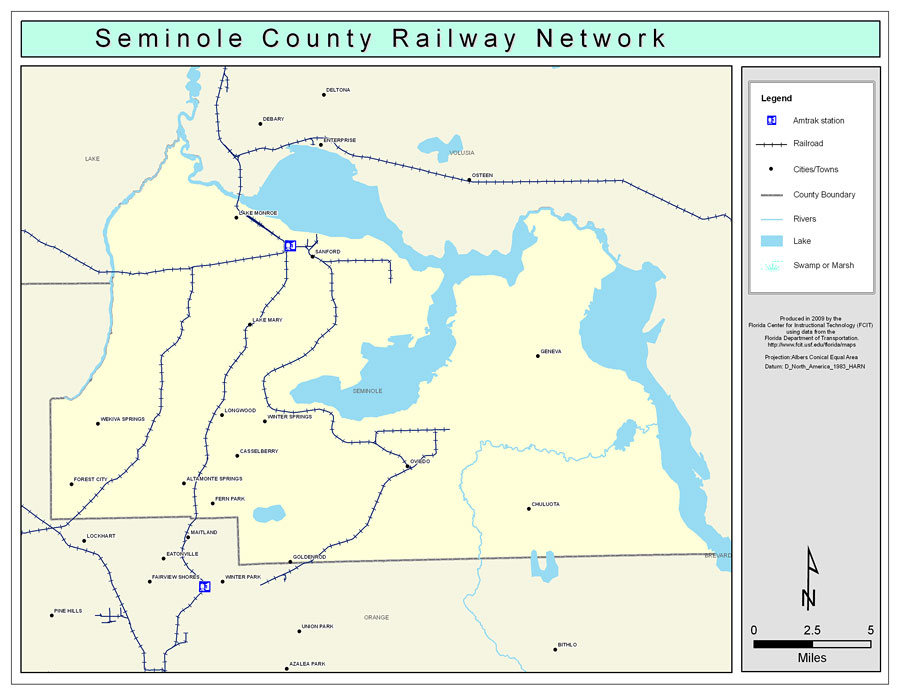Seminole County Railway Network Color 2009