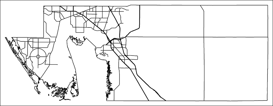 Charlotte County Road Network- Black and White