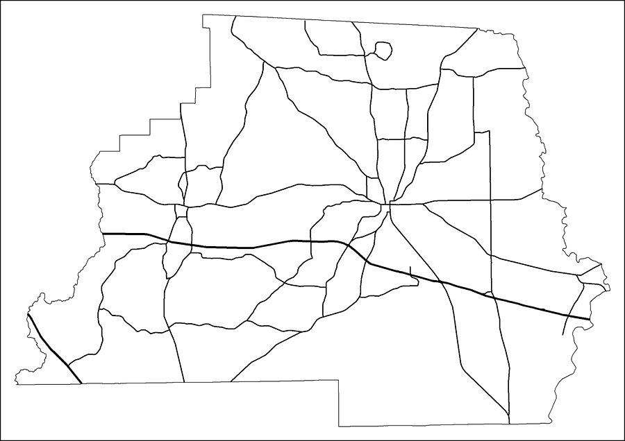 Madison County Road Network- Black and White