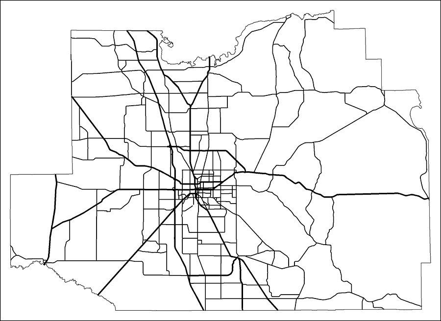 Marion County Road Network- Black and White