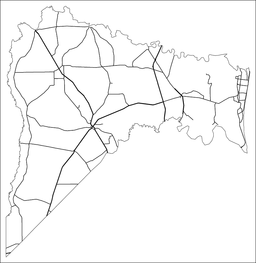 Nassau County Road Network- Black and White