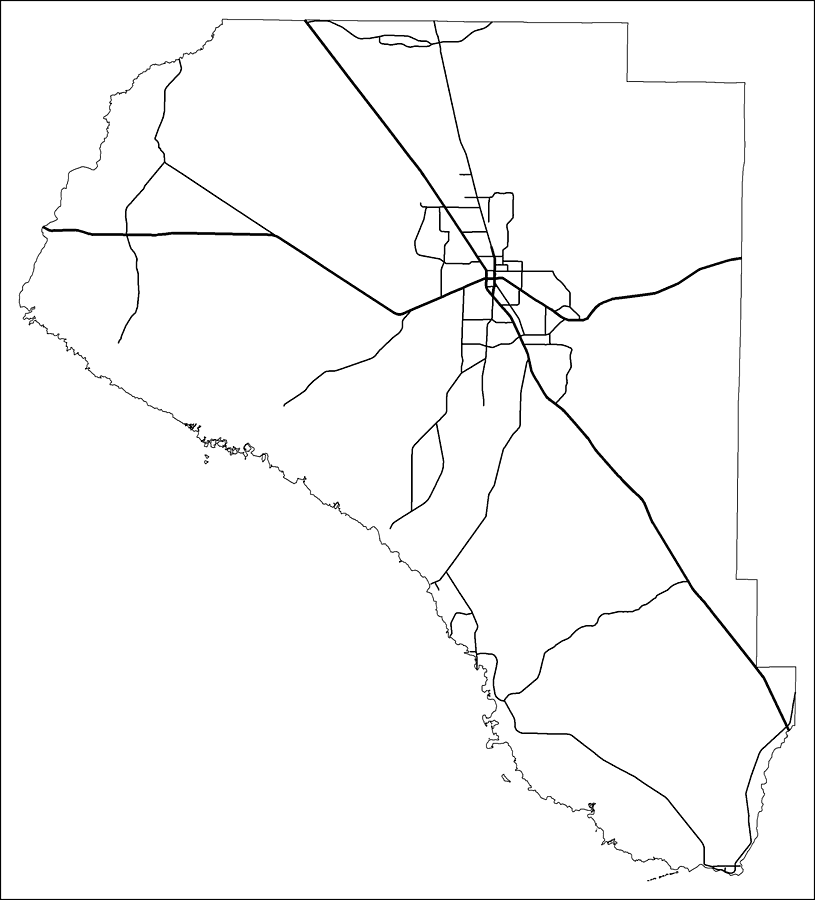 Taylor County Road Network- Black and White