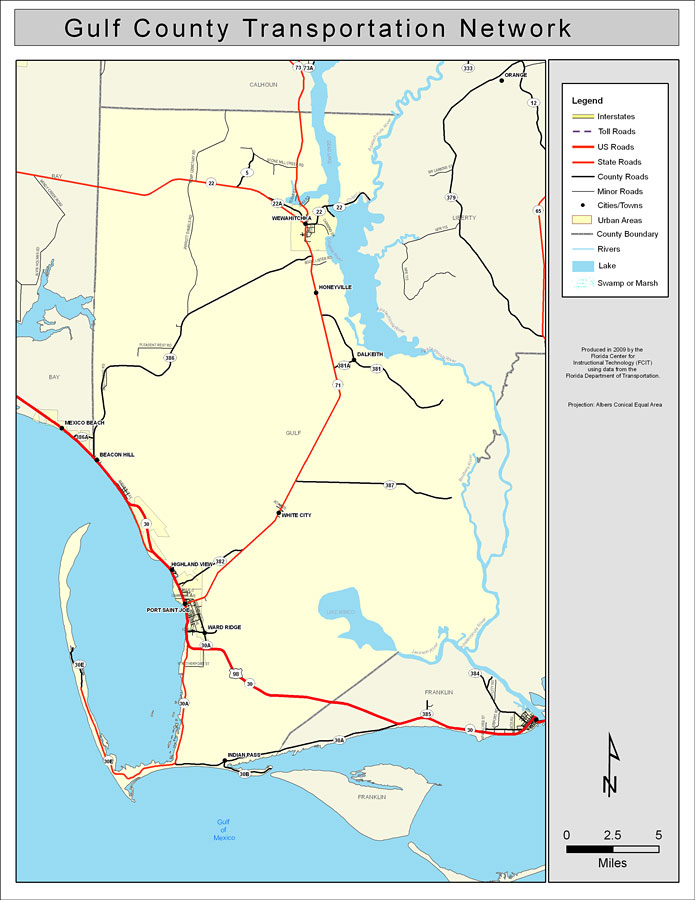 Gulf County Road Network- Color