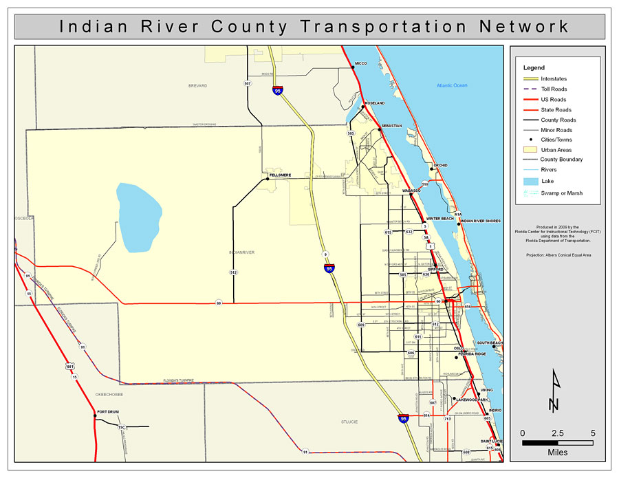 Indian River County Road Network- Color