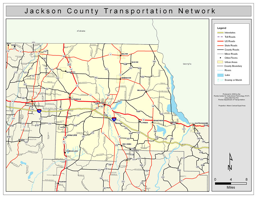 Jackson County Road Network Color 2009 9528