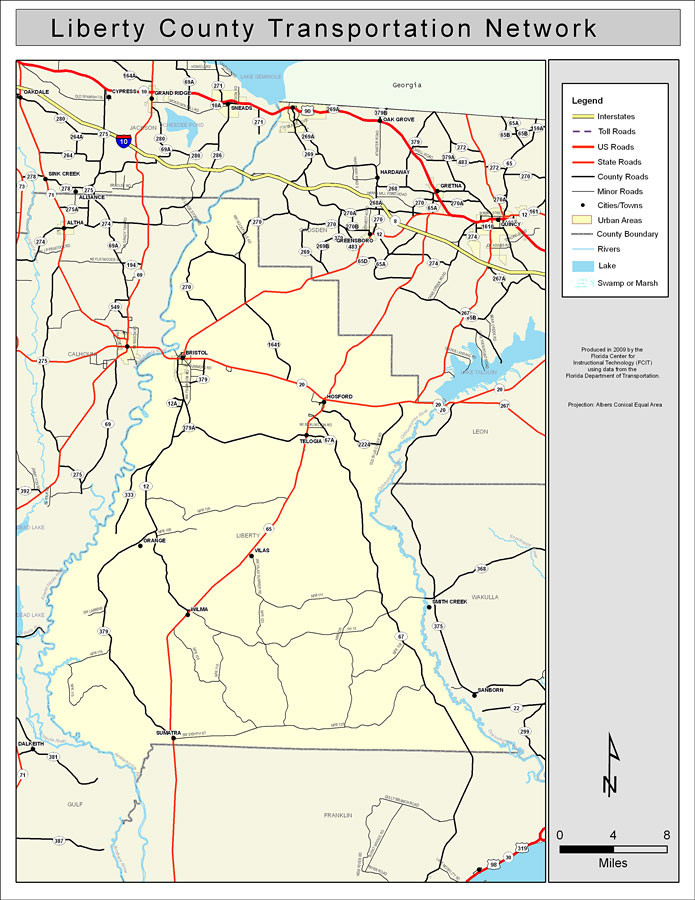 Liberty County Road Network- Color