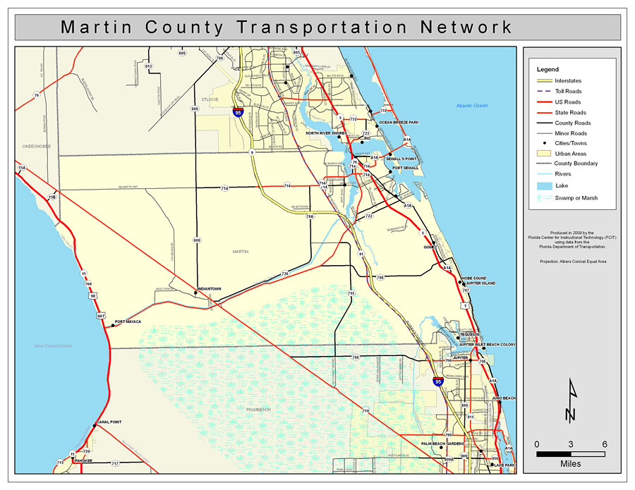 map martin county florida Martin County Road Network Color 2009 map martin county florida
