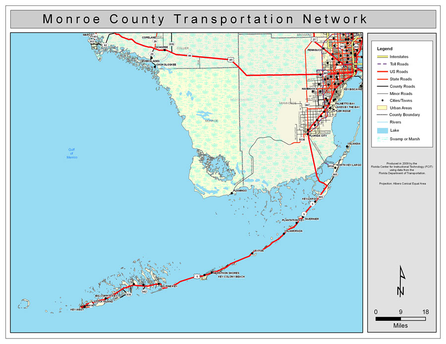 Monroe County Road Network- Color