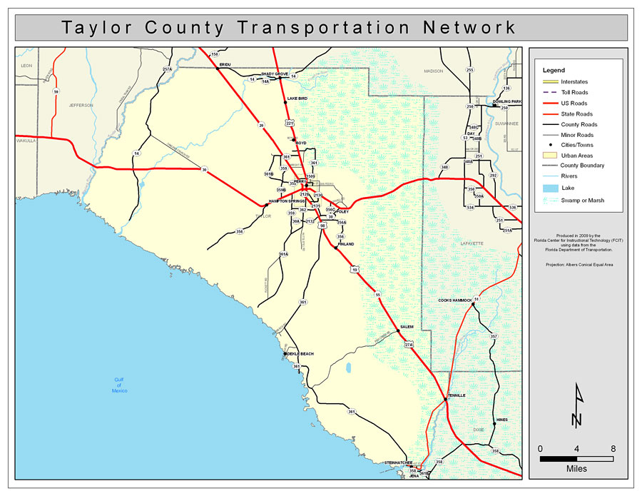 Taylor County Road Network- Color