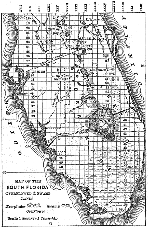 Map of the South Florida Overflowed & Swamp Lands