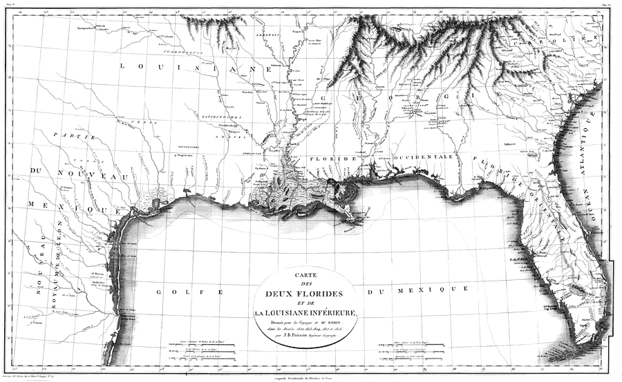 Carte des deux Florides et de la Louisiane inferieure