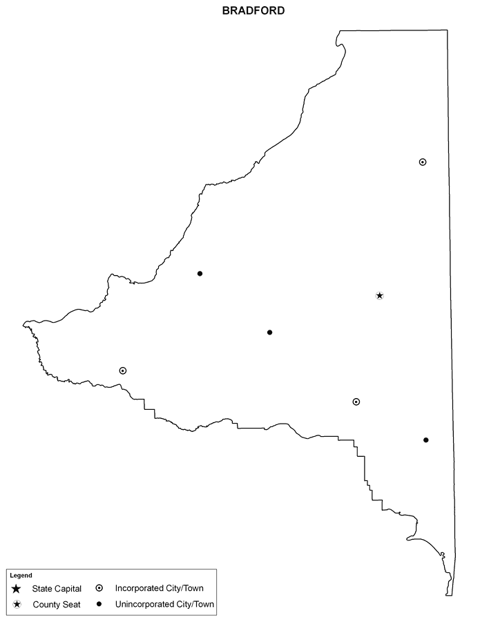 Bradford County Cities Outline