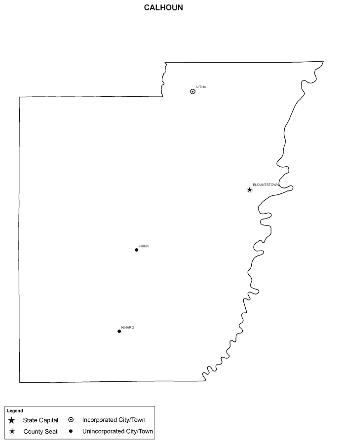 Calhoun County Cities with Labels