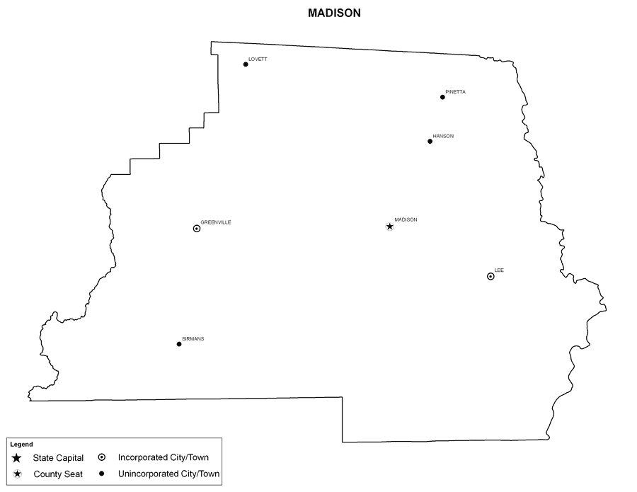 Madison County Cities with Labels