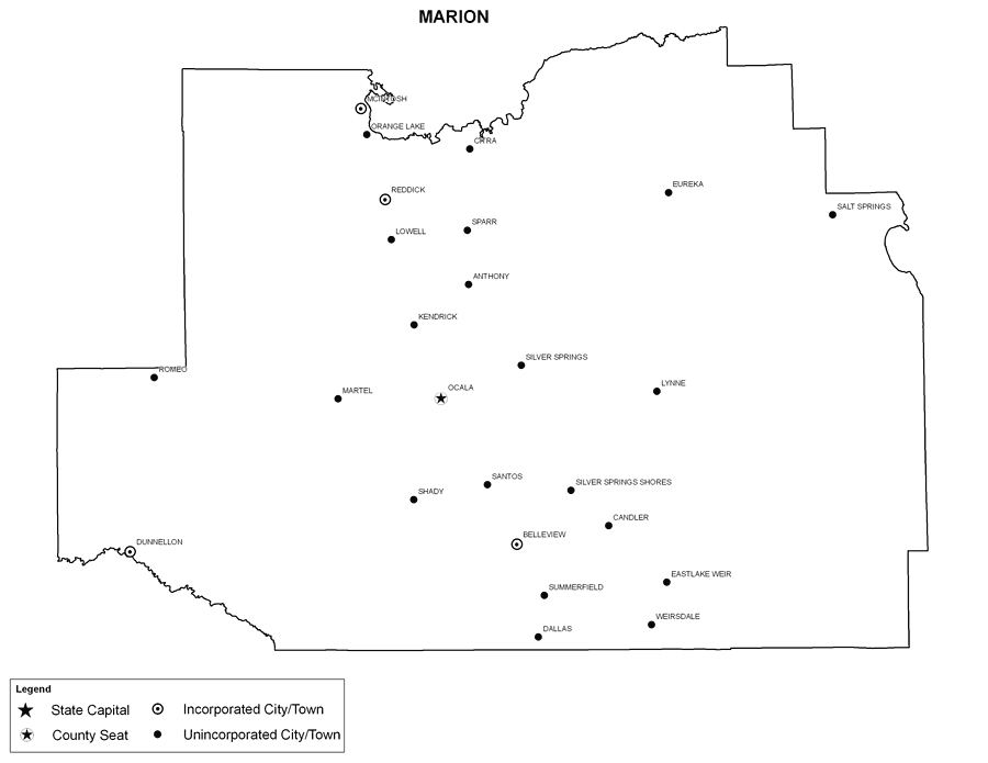 Marion County Cities with Labels