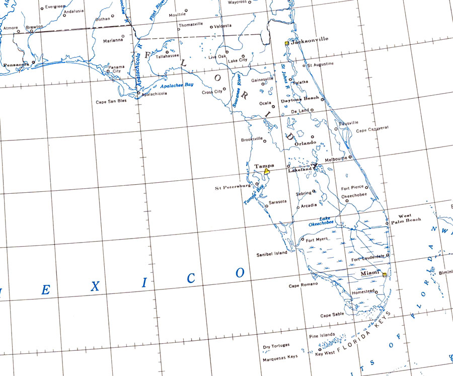 Map Of Florida Lakes And Rivers Map Vector