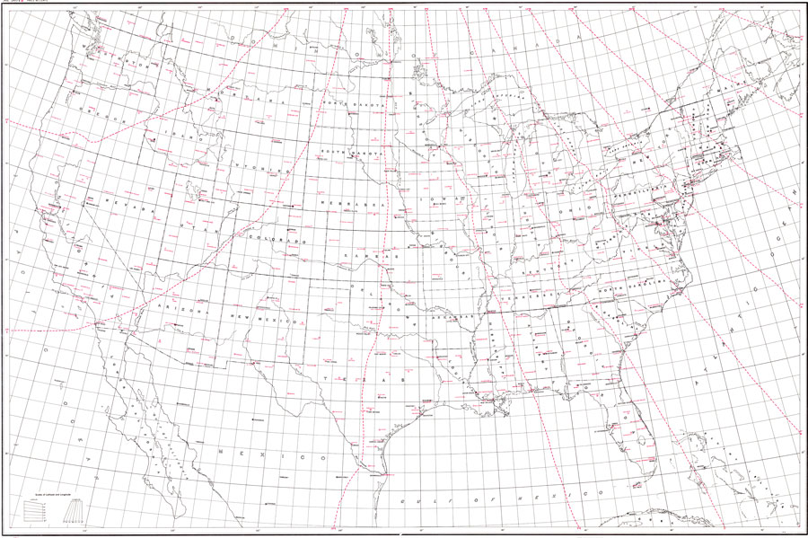 Great Circle Outline Chart of the United States