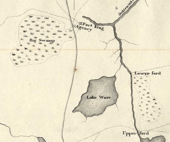 Detail Map of Major Dade Battle Ground: Fort King