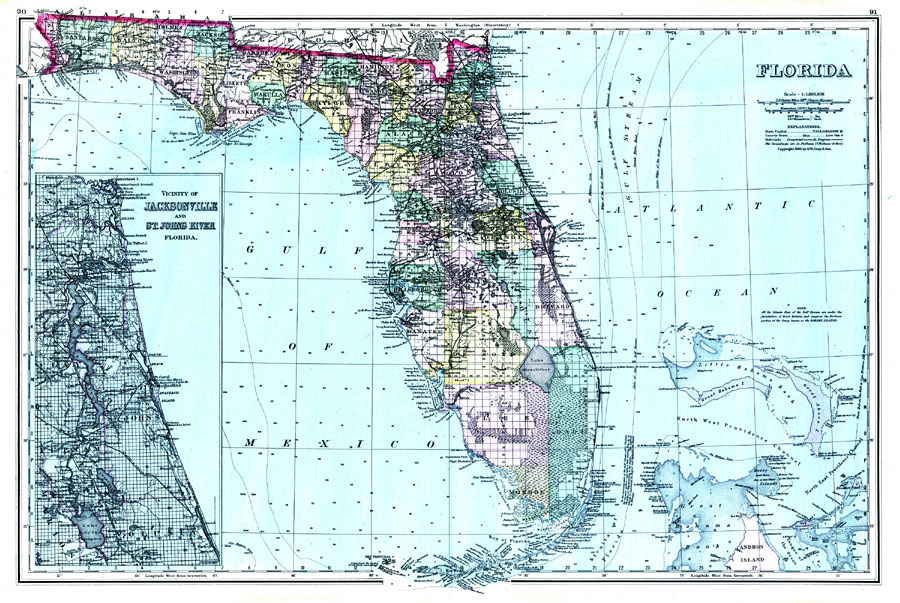 Gray's Atlas map of Florida