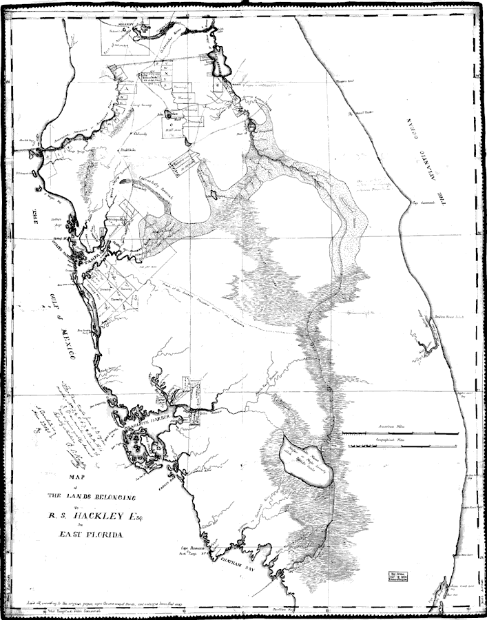 Map of the Lands Belonging to R.S. Hackley, esq., in East Florida