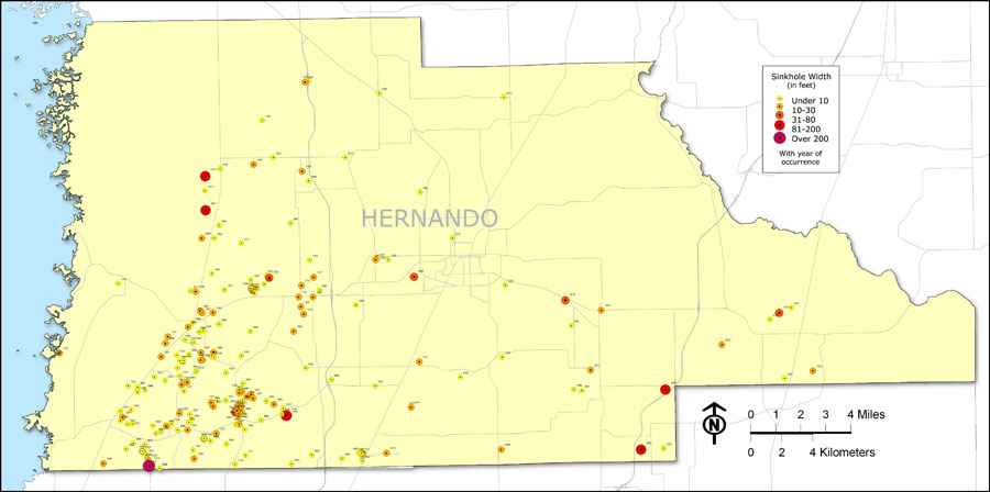 Hernando County Sinkhole Map - Sarah Cornelle