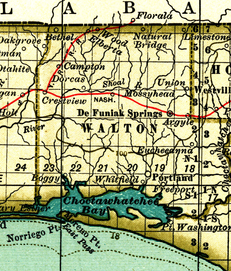 Map Of Walton County Florida 1897 Map Of Florida Walton County Map