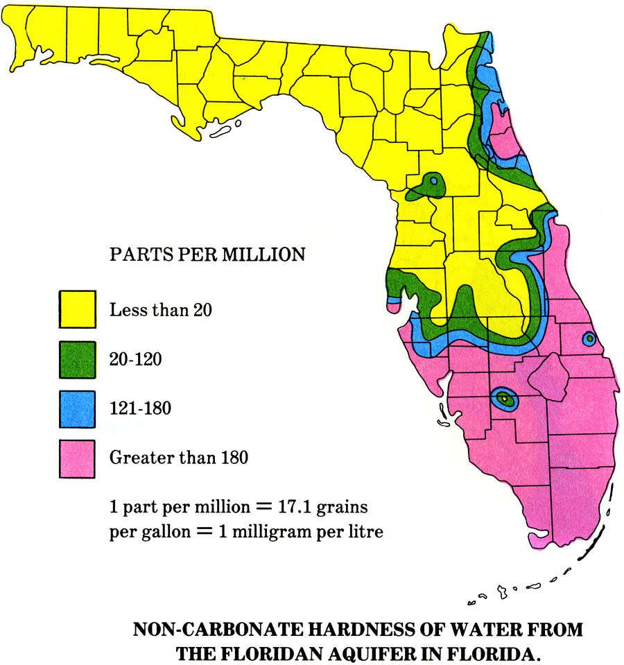 Non-Carbonate Hardness of Water from Floridan Aquifer