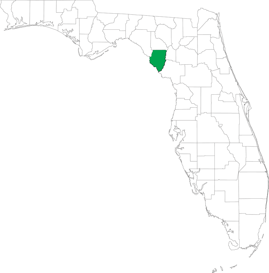 Locater Map of Dixie County