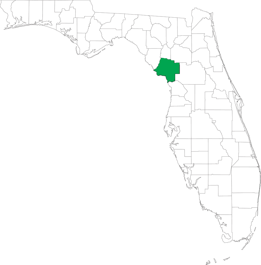 Locater Map of Levy County