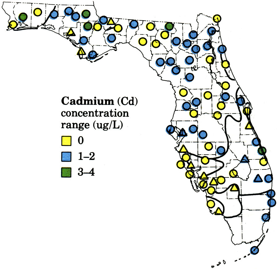 Quality of Untreated Water for Public Supplies in Florida- Cadmium