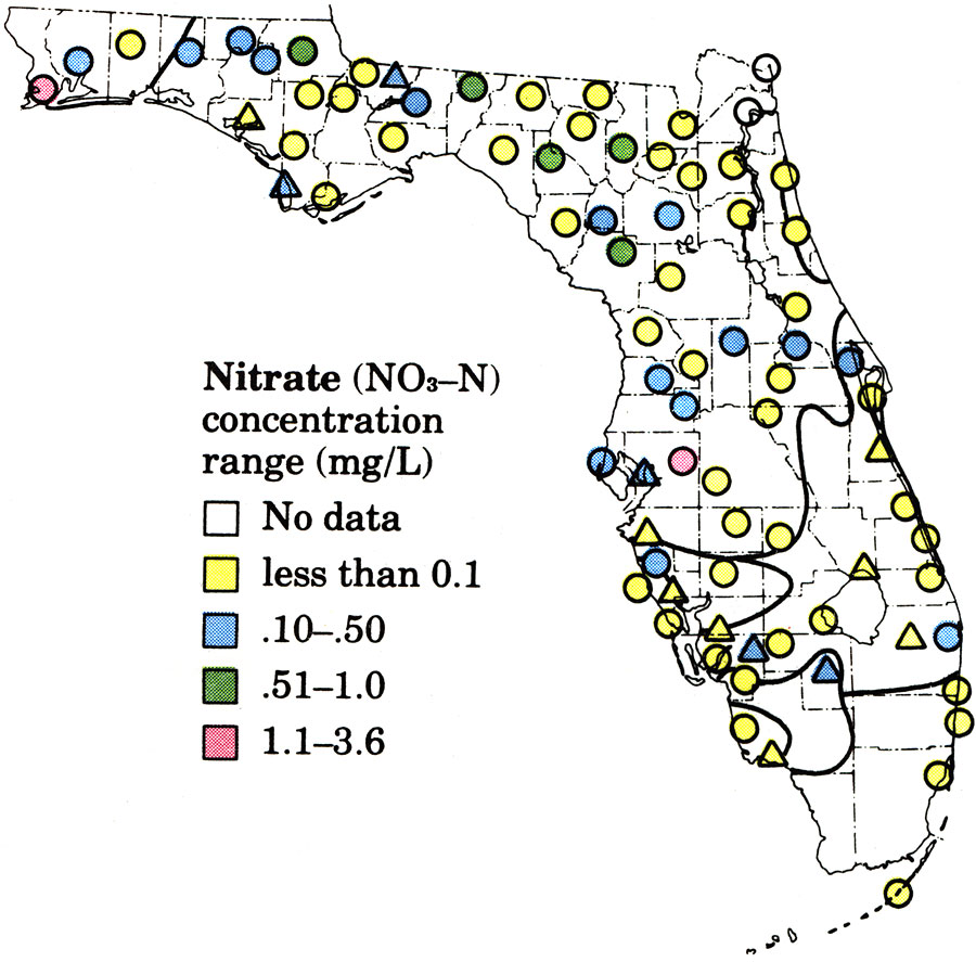 Quality of Untreated Water for Public Supplies in Florida- Nitrate
