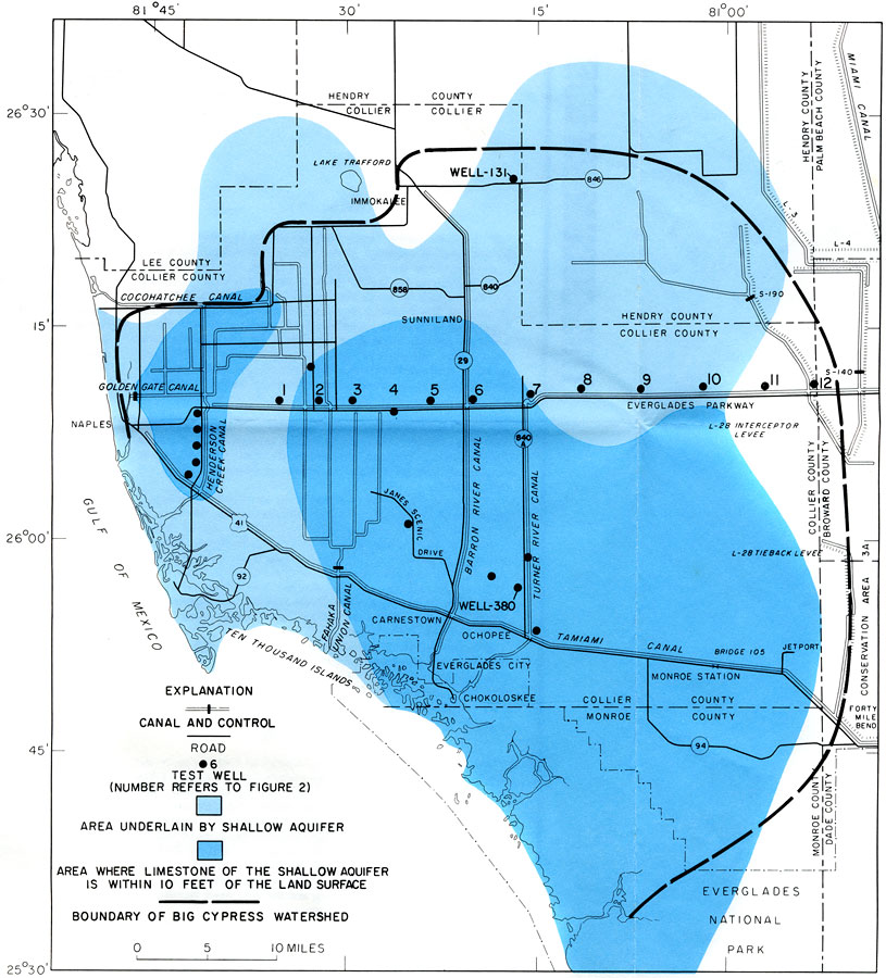 The Shallow Aquifer of Southwest Florida- Approximate Areal Extent