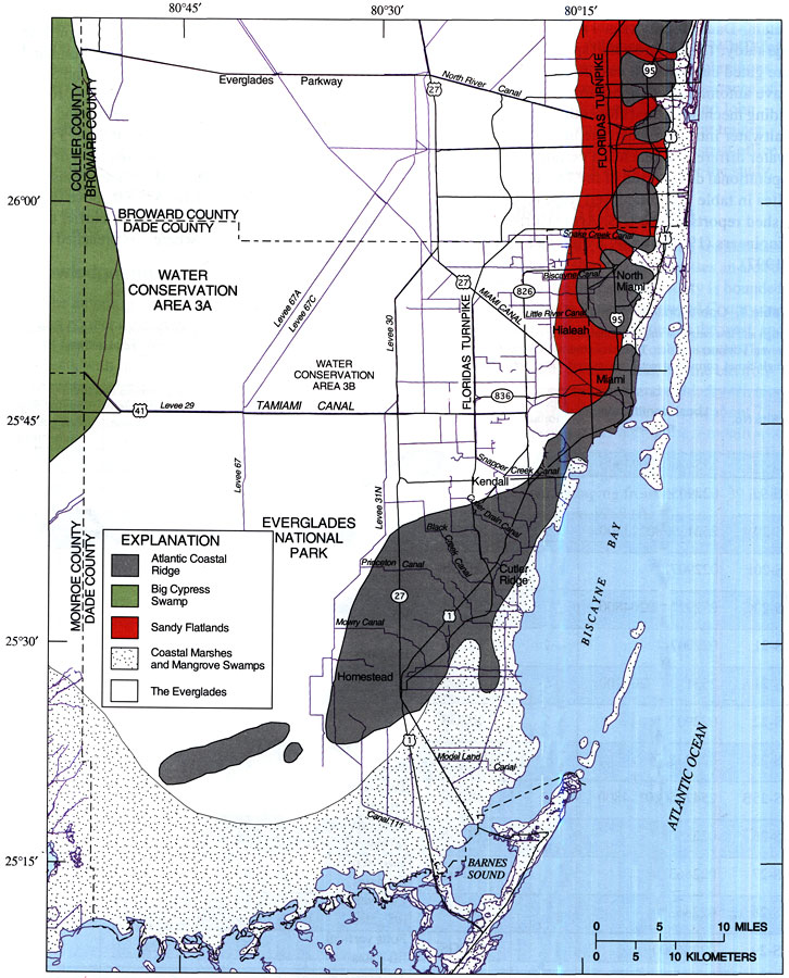 Physiographic Features of Miami-Dade County