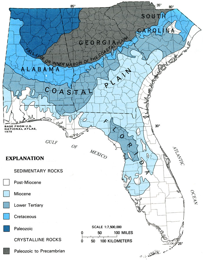 Generalized Geologic Map of the Southeastern United States