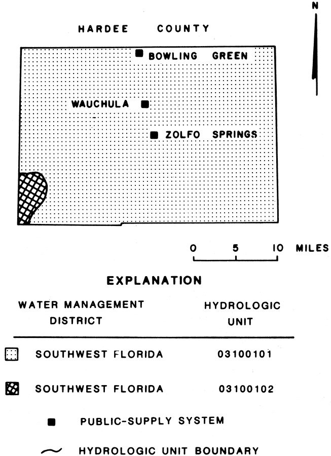 Water Management Districts and Hydrologic Units for Hardee County