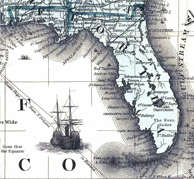 Detail - Colton's rail-road and military map of the United States, Mexico, the West Indies