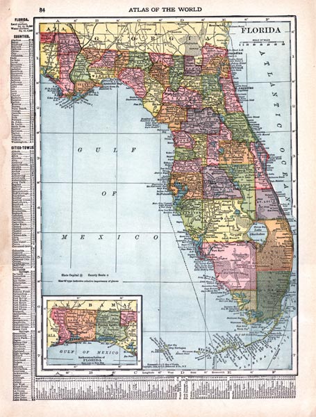 Hammond's Map of Florida
