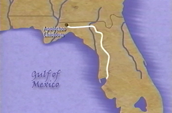 Map of Florida and the Apalachee Chiefdom