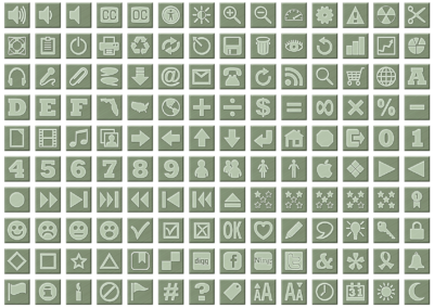 Camouflage Green Icon Buttons