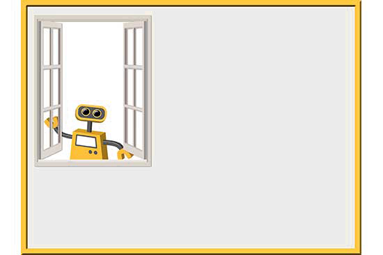 Robot 45: Open Window Background Slide
