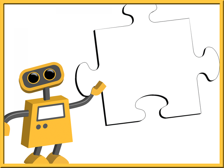 Robot 55: Puzzle Piece Background Slide | TIM