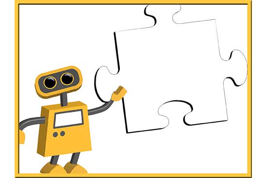 Robot 55: Puzzle Piece Background Slide