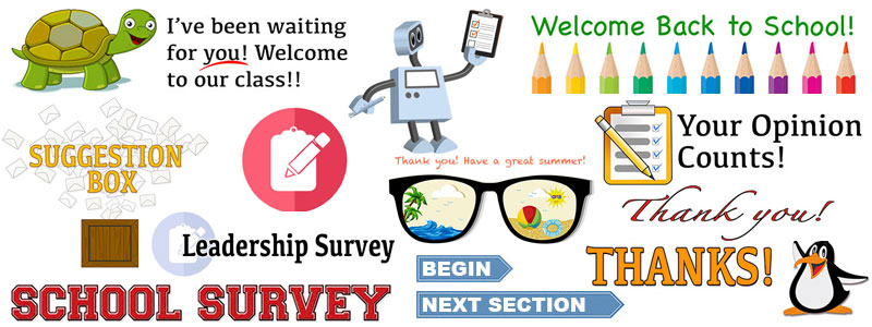 Collage of survey graphics