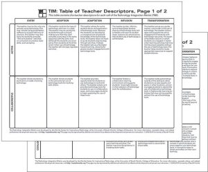 Table of Teacher Descriptors | TIM