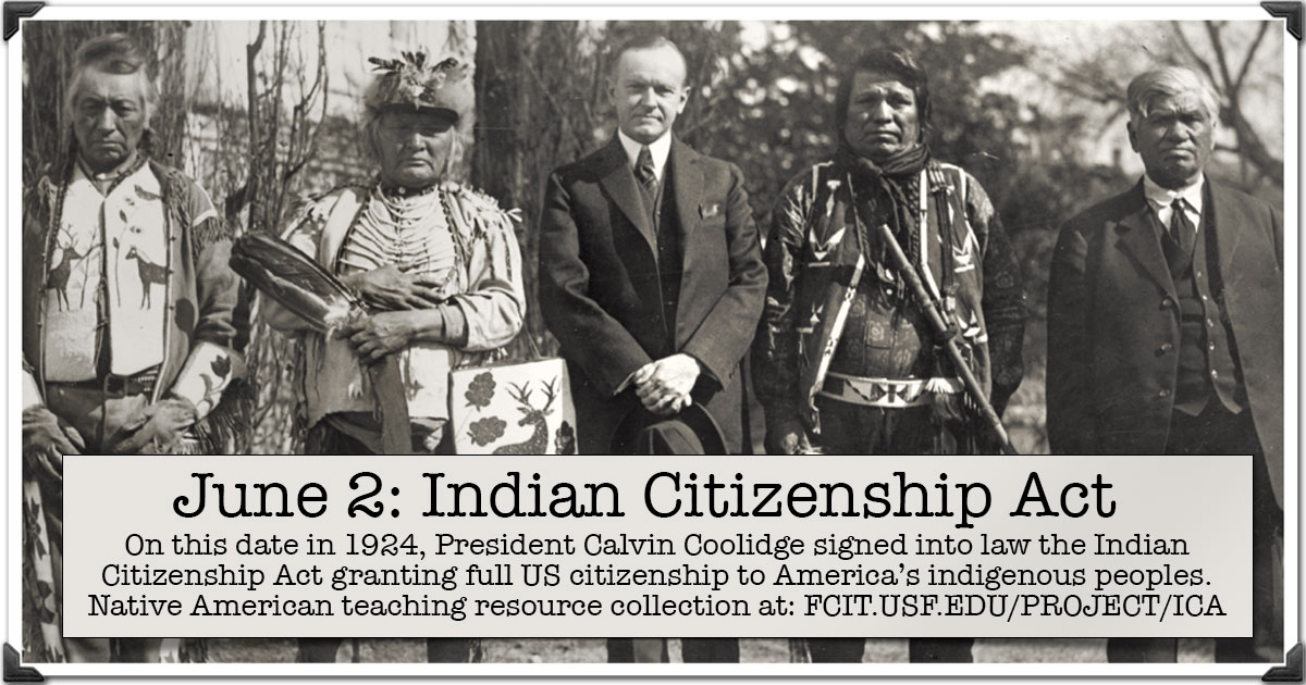 June 2: Indian Citizenship Act | FCIT