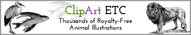 long banner-style Clipart Animals button