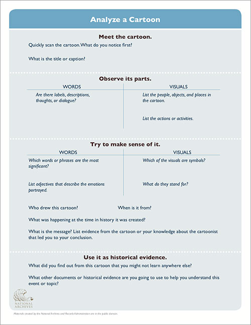 political cartoon worksheet high school