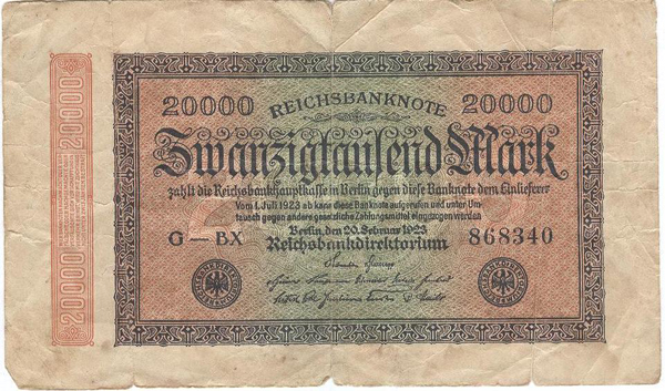 German currency collected by Andrew Hines during the war (1 of 2)